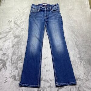 Wrangler Womens Boot Cut Jeans Medium Wash Blue Denim Pants Sz 28" Wesyern